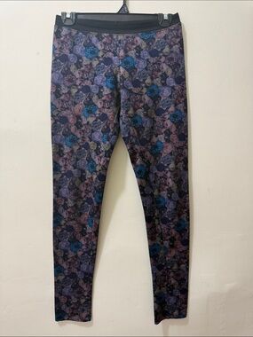 Xhilaration Purple Multi Floral Kids Leggings